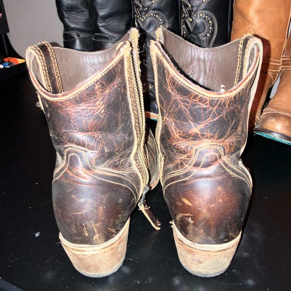 Women's Brown Leather Ankle Boots - Picture 2 of 7